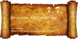 Kriston Tárkány névjegykártya